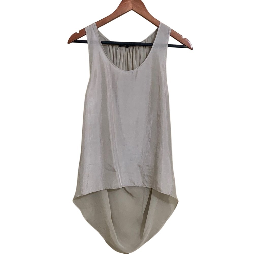 Beautiful People Taupe Elegant Sleeveless Silk Tank Top Size S‎